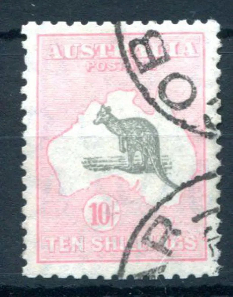1931/47 CofA 10/- grey & pink with "notch in ... Image 1++