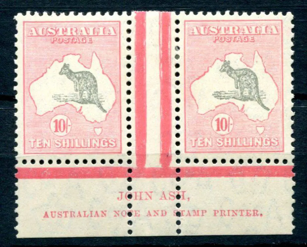 1931/47 CofA 10/- grey & pink in John Ash imprint ... Image 1++