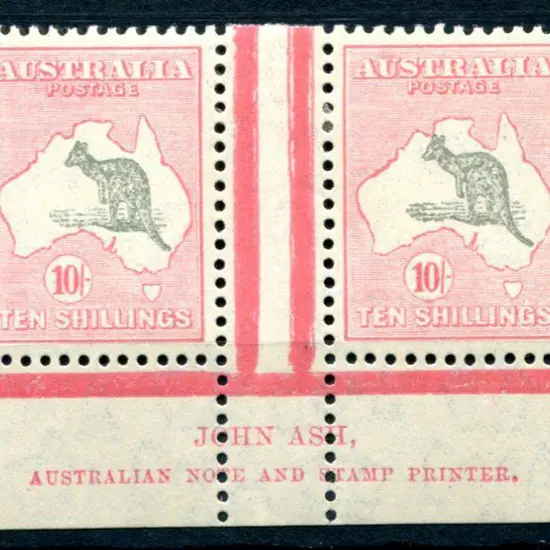 1931/47 CofA 10/- grey & pink in John Ash imprint ...