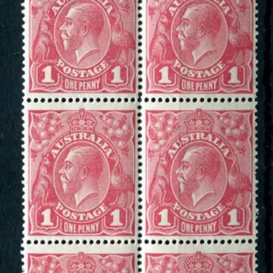 1914-20 Single Watermark 1d carmine-rose G30 plate ...