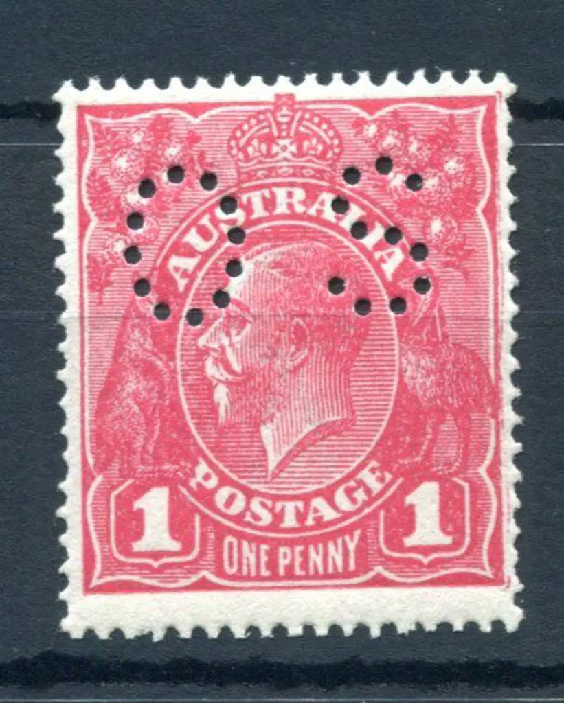 1914-20 Single Watermark 1d rosine on rough paper ... Image 1++