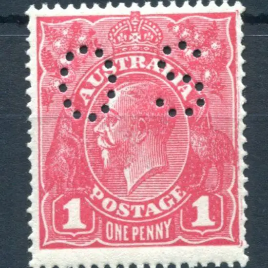 1914-20 Single Watermark 1d rosine on rough paper ...