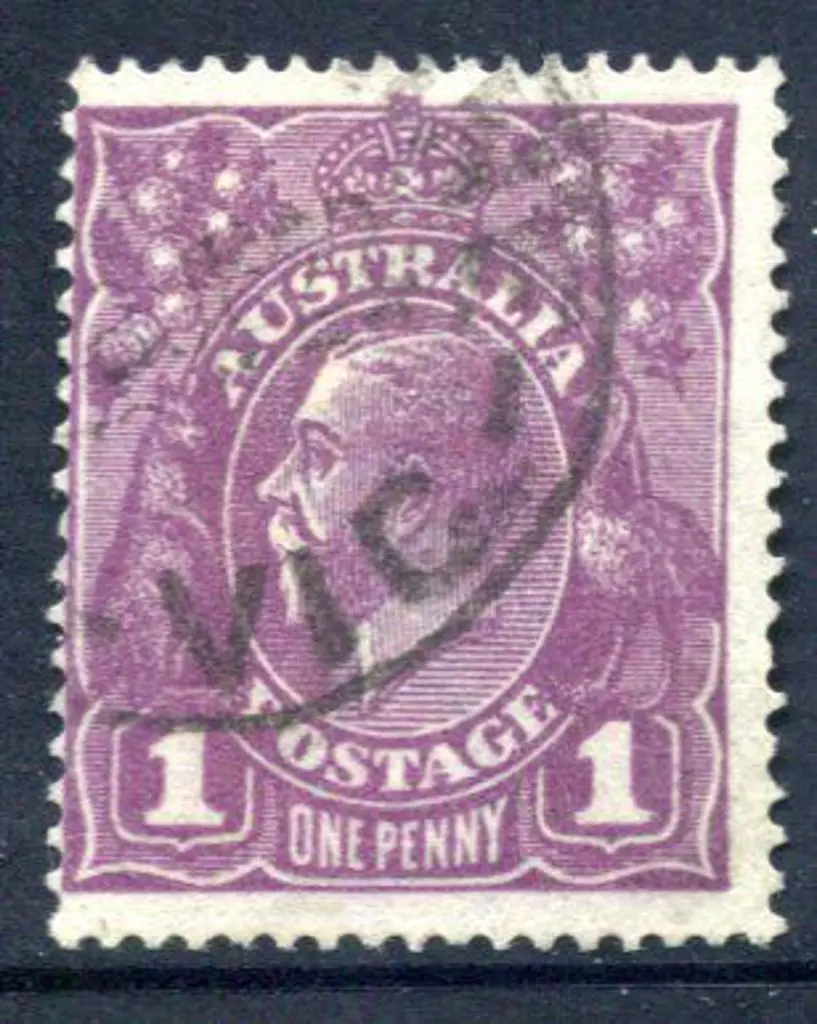1914-20 Single Watermark 1d deep violet aniline ... Image 1++