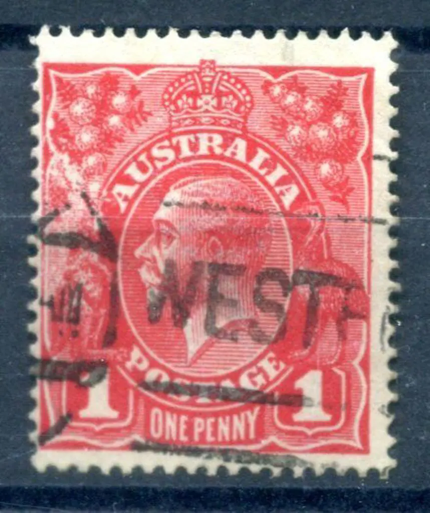 1914-20 Single Watermark 1d deep scarlet (aniline, ... Image 1++