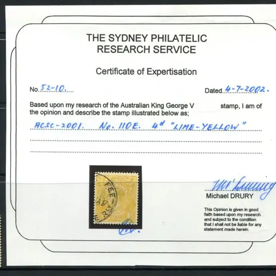 1914-20 Single Watermark 4d lime-yellow fine used ...