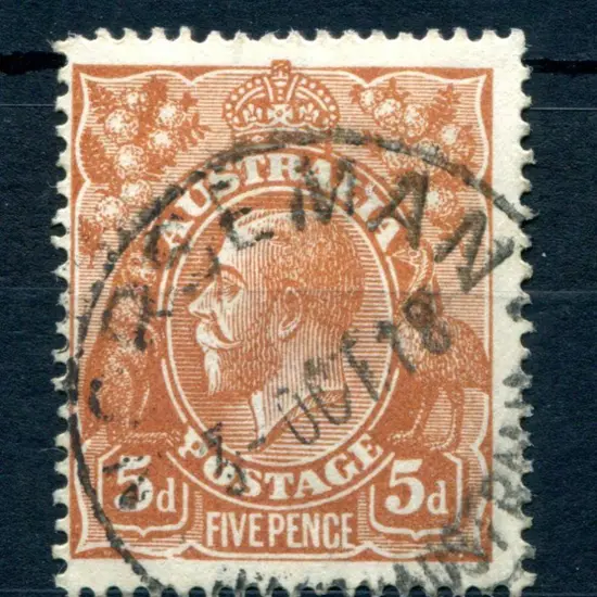1914-20 Single Watermark 5d chestnut with inverted ...