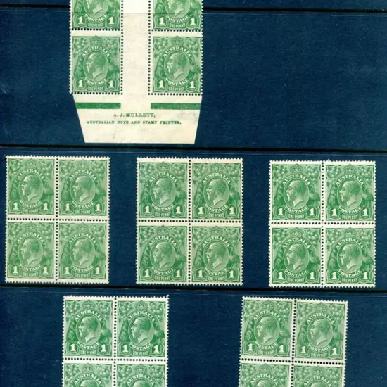 1926/30 Small Multiple Watermark Perf. 14 1d green ...