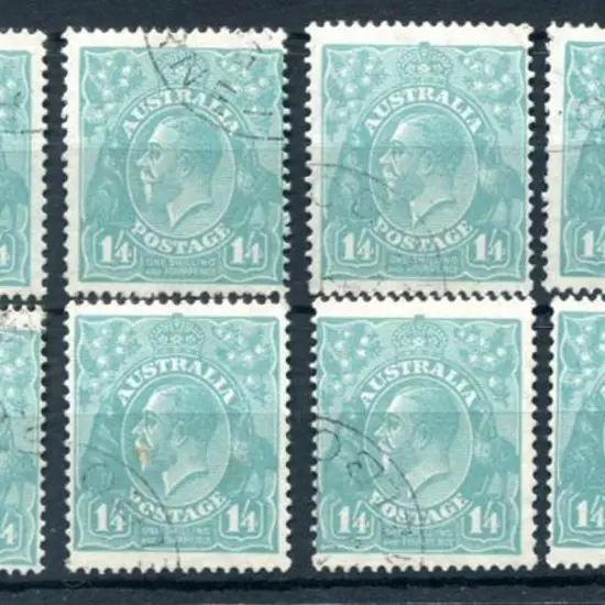 1/4d greenish-blue x 12. Fine used examples with ...