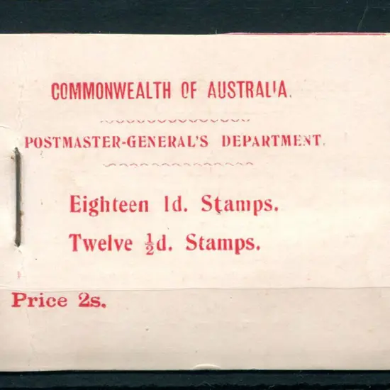 1913 (17th Jan) 2/- kangaroo booklet incomplete ...
