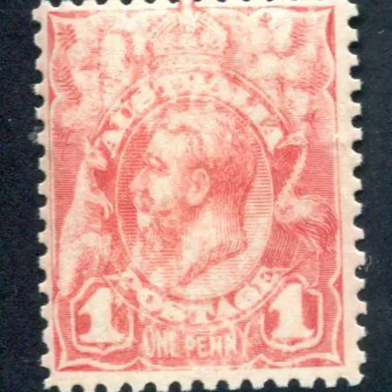 1913 1d carmine-red engraved KGV with strong dry ...