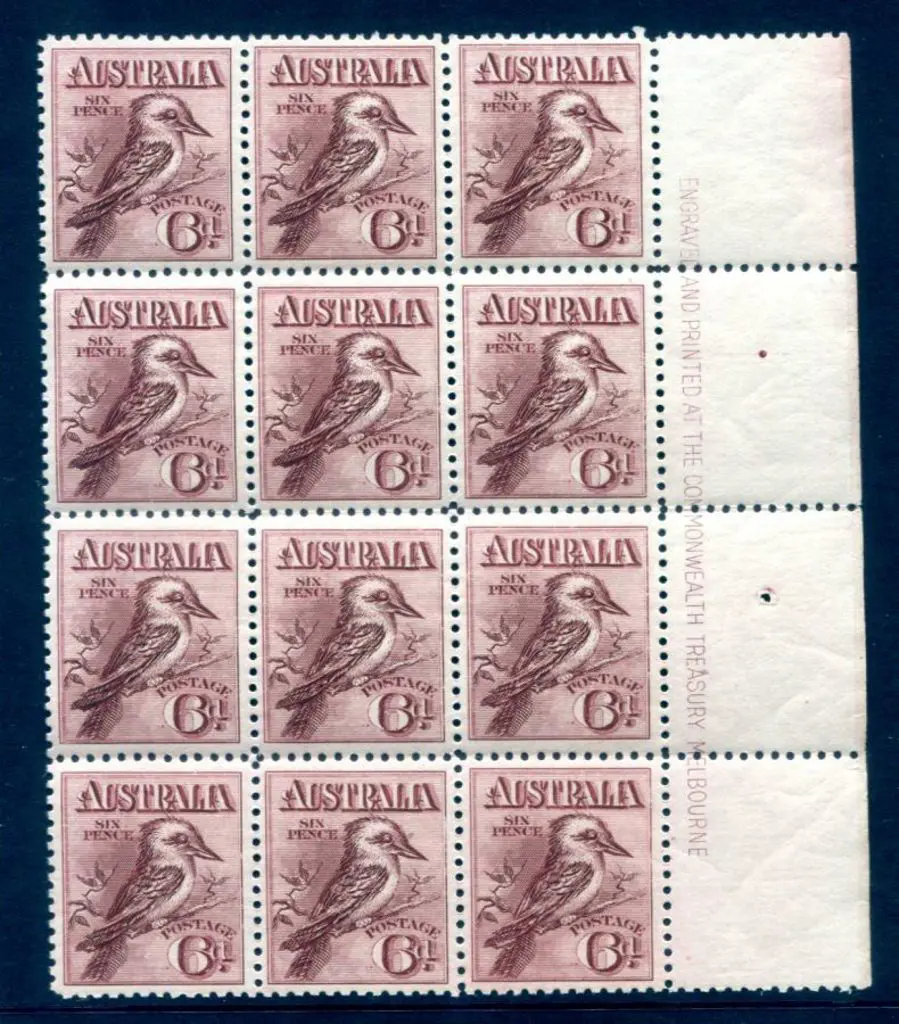 1914 6d engraved Kookaburra block of 12 (3x4) with ... Image 1++