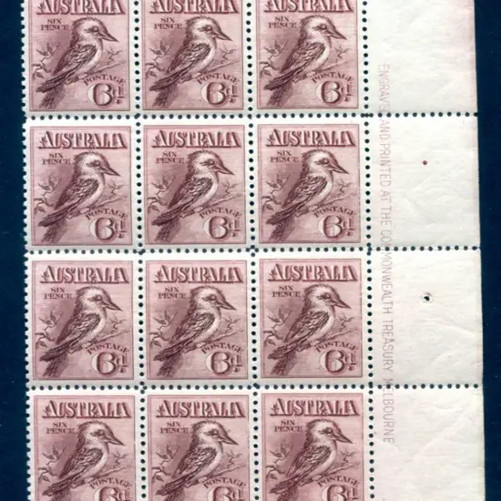 1914 6d engraved Kookaburra block of 12 (3x4) with ...