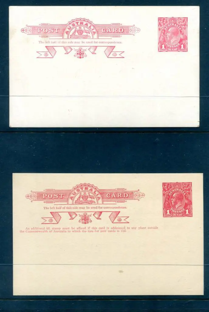 1915 1d red KGV Post Cards (P27) on surfaced white ... Image 1++
