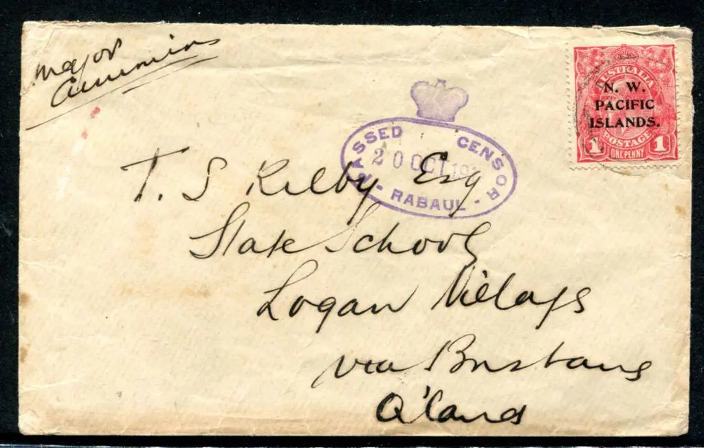 1917 (20th Oct) incoming cover with 1d KGV ovptd ... Image 1++
