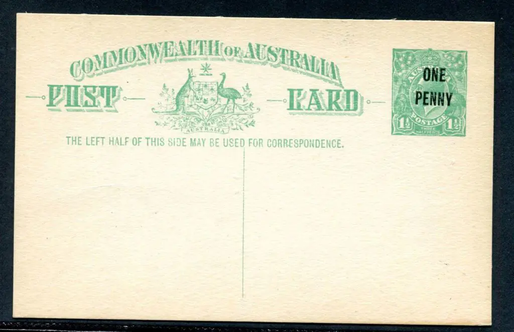1923 "ONE PENNY" ovpt on 1½d emerald-green KGV ... Image 1++
