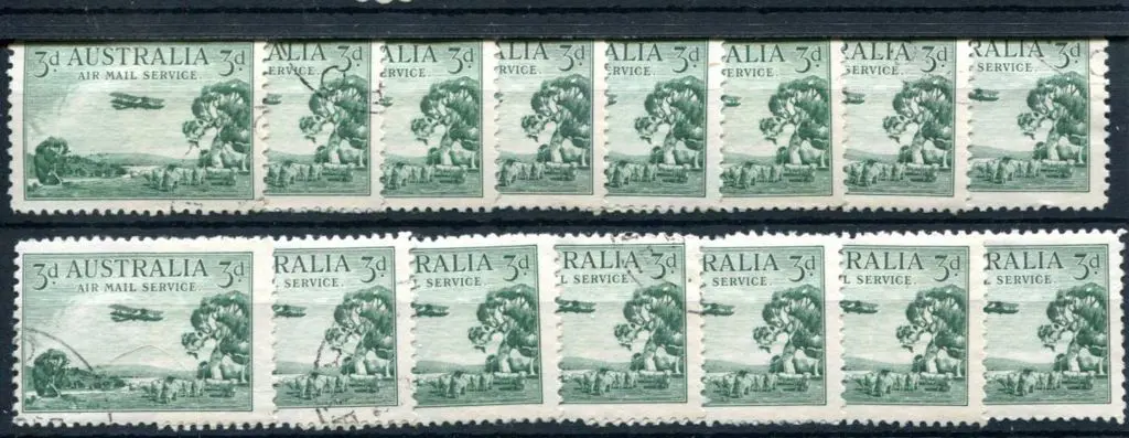 1929 3d Airmail, type B x 15 fine used examples. ... Image 1++