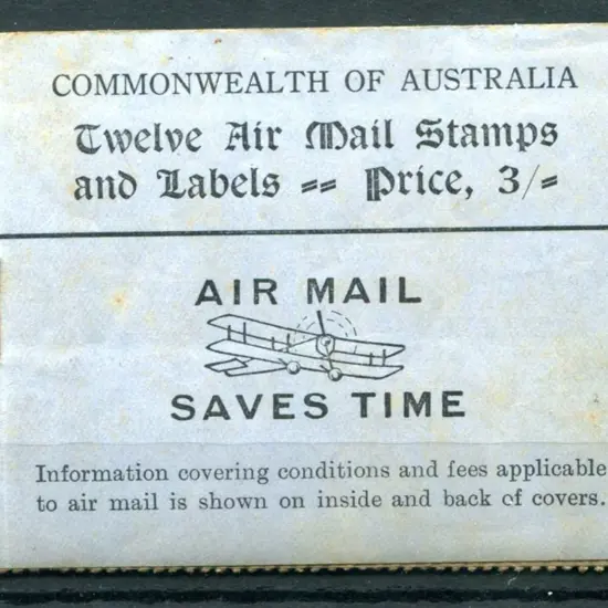 1930 3/- "AIR MAIL SAVES TIME" 3/- black on blue ...