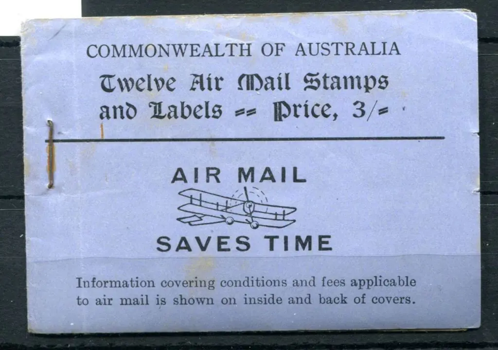 1930 3/- "AIR MAIL SAVES TIME" 3/- black on blue ... Image 1++