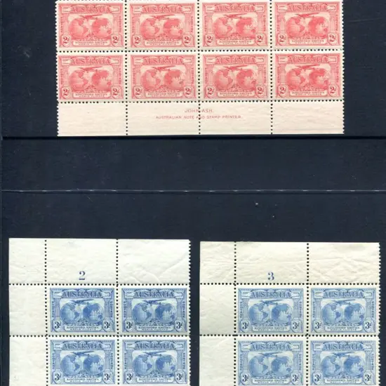 1931 2d Kingsford Smith Ash imprint block of 8 MUH ...