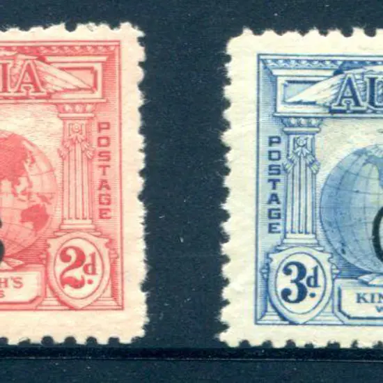 1931 2d & 3d Kingsford Smith ovptd "OS". MLH with ...