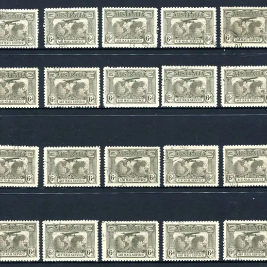 1931 6d Air Mail Service inscribed Kingsford Smith ...
