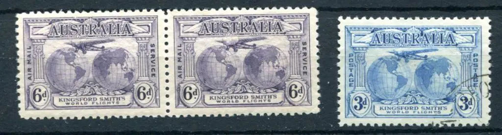 1931 6d Kingsford Smith pair with right unit ... Image 1++