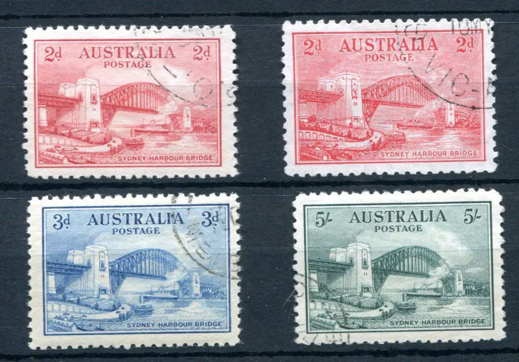 1932 Sydney Harbour Bridge set of 4 to 5/-. All ... Image 1++