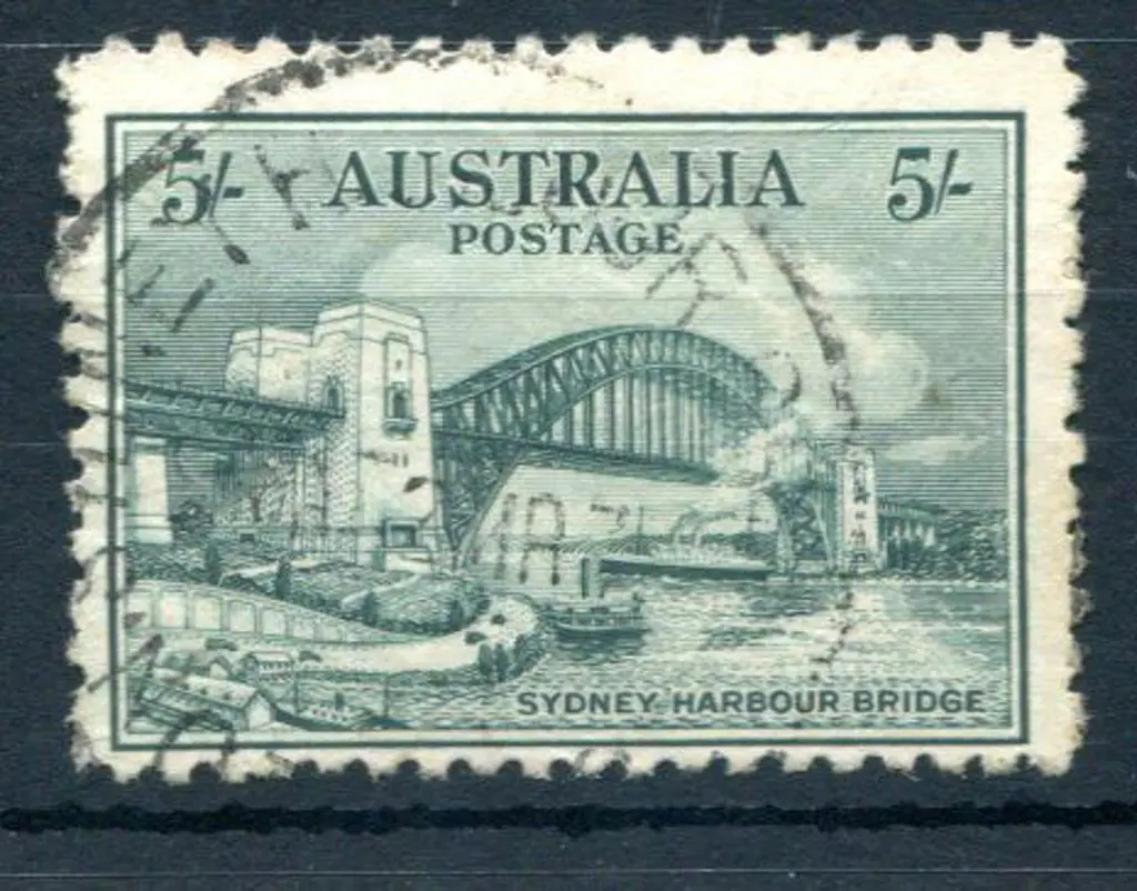 1932 5/- Sydney Harbour Bridge fine used with ... Image 1++