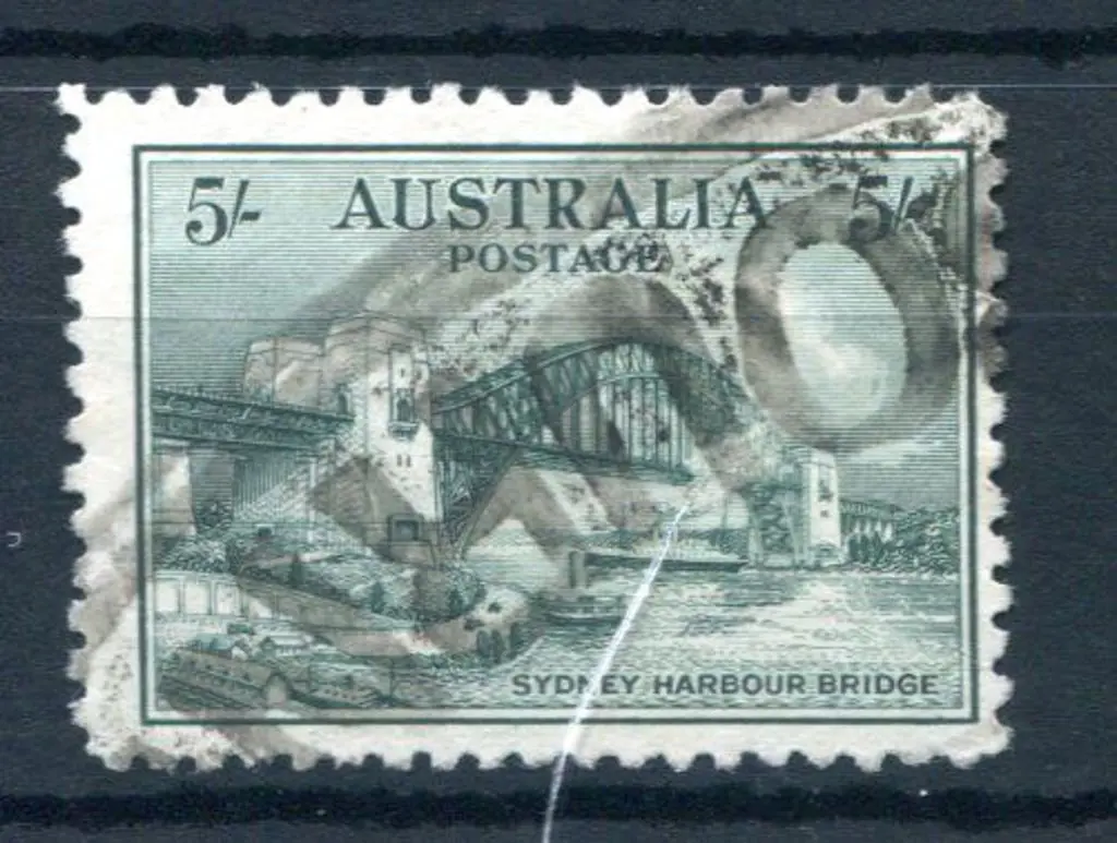 1932 5/- Sydney Harbour Bridge commercially used ... Image 1++