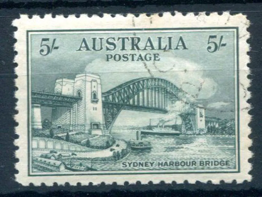 1932 5/- Sydney Harbour Bridge. CTO with full MUH ... Image 1++
