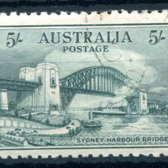 1932 5/- Sydney Harbour Bridge. CTO with full MUH ...