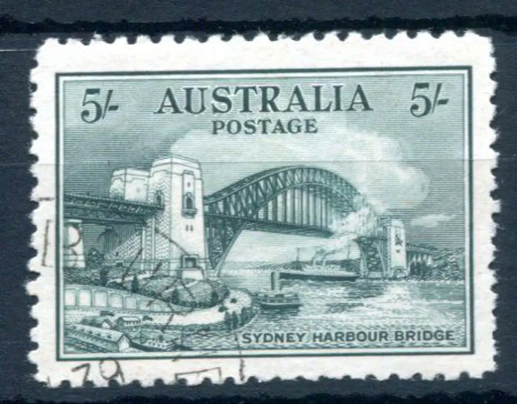 1932 5/- Sydney Harbour Bridge. CTO without gum. ... Image 1++