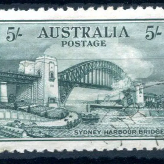 1932 5/- Sydney Harbour Bridge. CTO without gum as ...