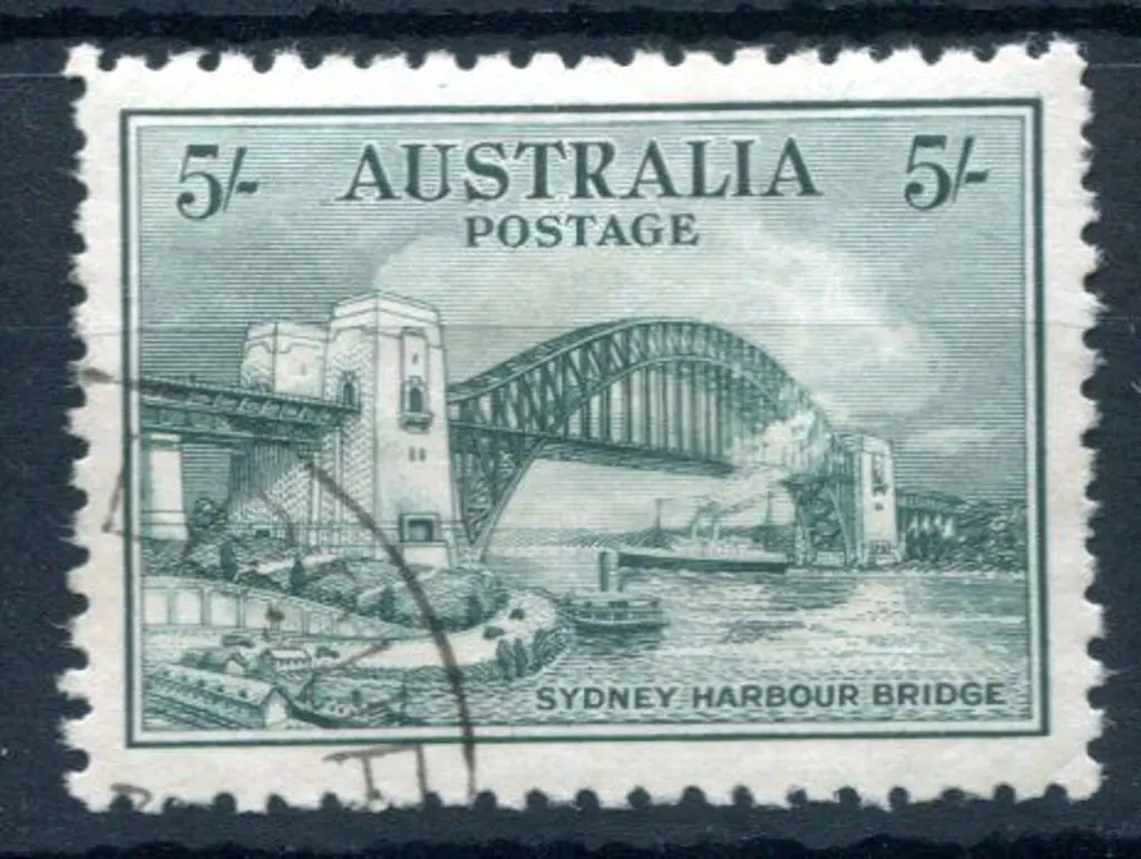 1932 5/- Sydney Harbour Bridge. CTO without gum as ... Image 1++
