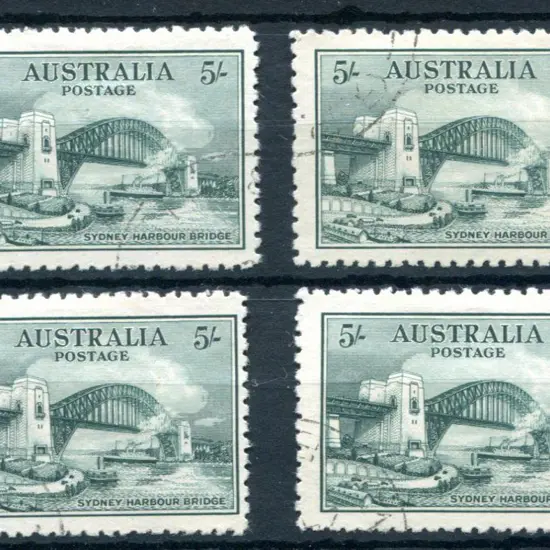 1932 5/- Sydney Harbour Bridge x 4. All fine ...