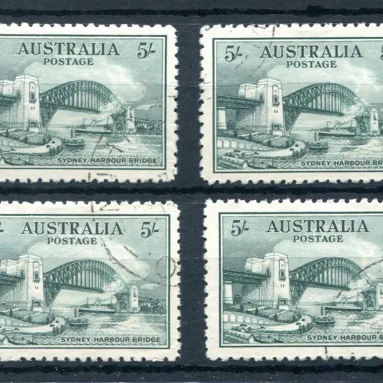 1932 5/- Sydney Harbour Bridge x 4. All fine ...