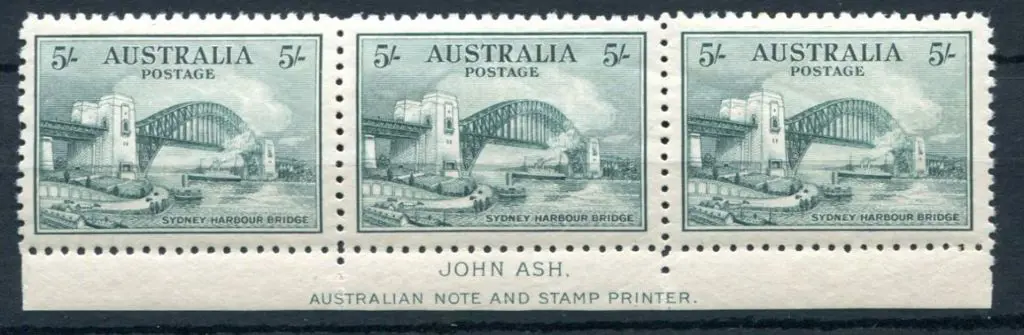 1932 5/- Sydney Harbour Bridge John Ash imprint ... Image 1++