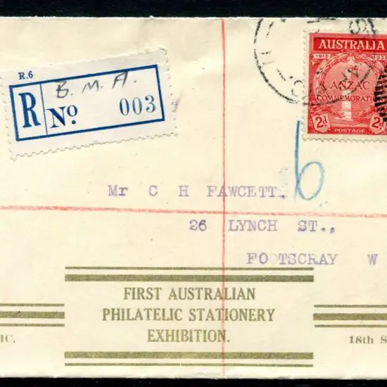 1935 1/- Anzac Plate 1 corner marginal example. ...