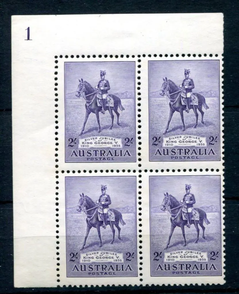 1935 2/- Silver Jubilee in Plate 1 top left ... Image 1++