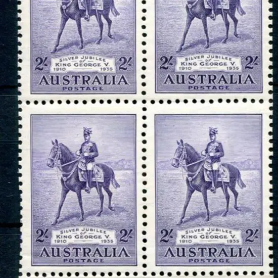 1935 2/- Silver Jubilee John Ash imprint block of ...