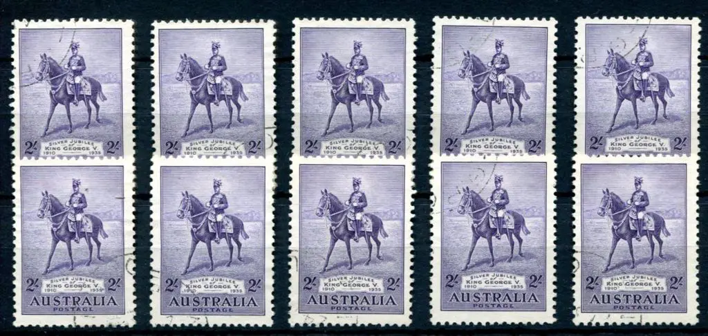 1935 2/- Silver Jubilee x10 fine used examples. ... Image 1++
