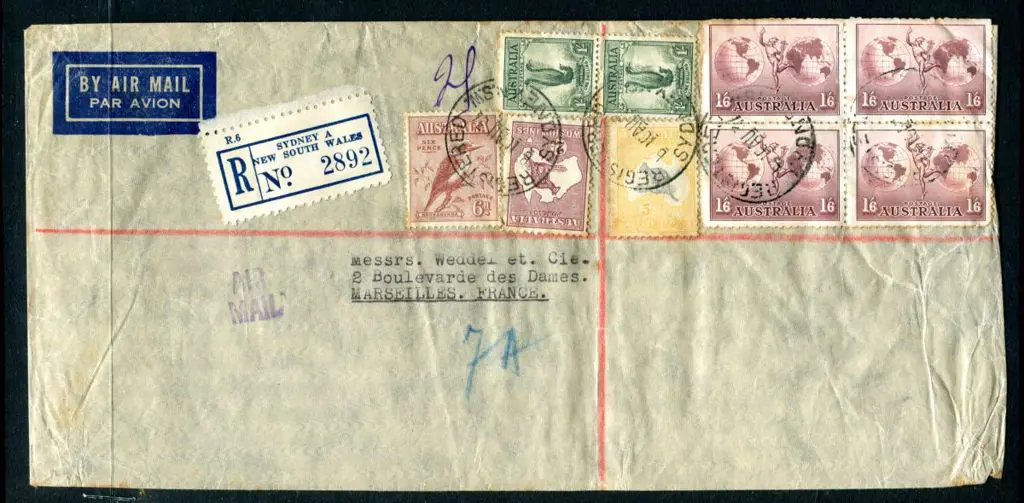 1937 (10th Aug) Sydney Registered long cover ... Image 1++