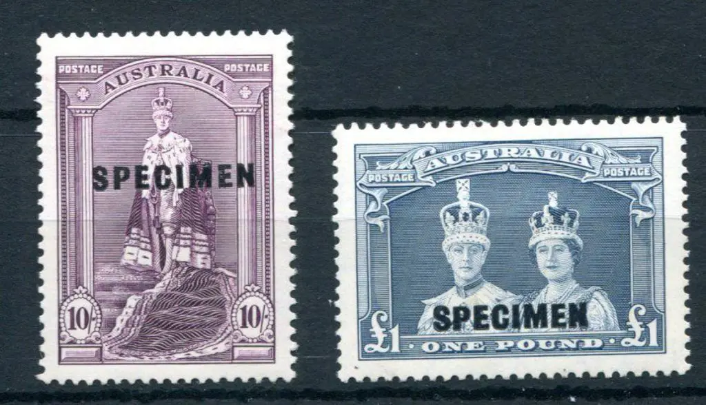 1937/48 10/- & £1 Robes on thick paper ovptd ... Image 1++