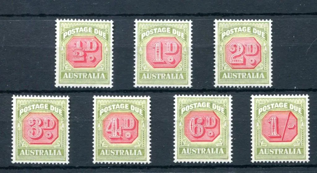 1938 ½d to 1/- Postage Dues set of 7. Fresh MUH. ... Image 1++