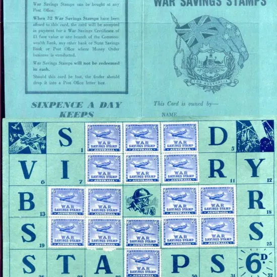 1940 6d Spitfire War Savings Stamps x 16 on ...