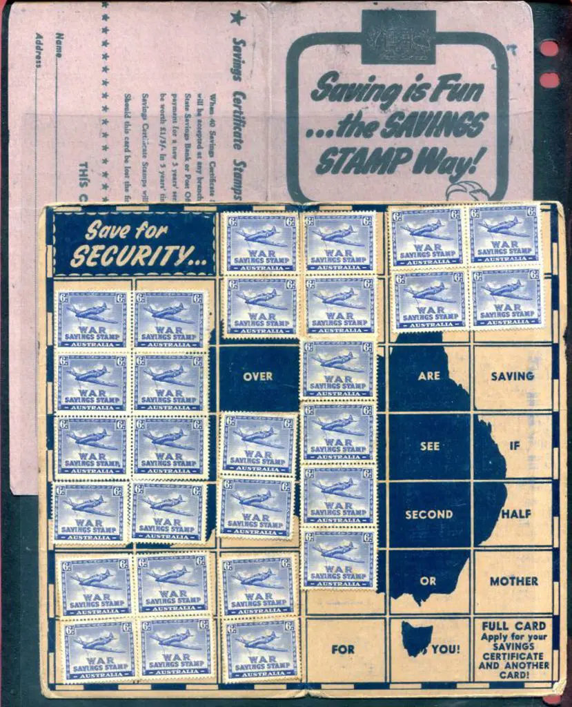 1940 6d Spitfire War Savings Stamps x 28 in folder ... Image 1++