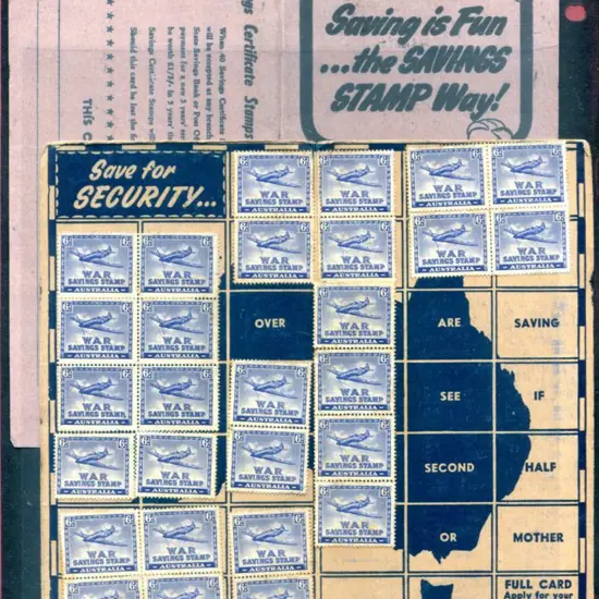 1940 6d Spitfire War Savings Stamps x 28 in folder ...