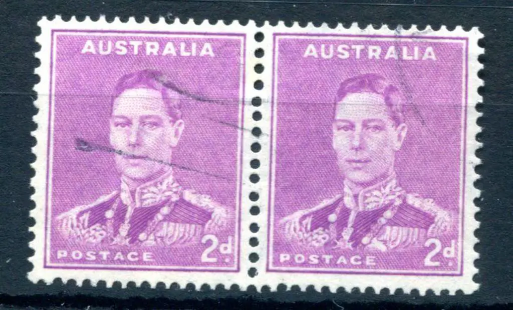 1941 2d bright purple KGVI with "medal flaw" in ... Image 1++