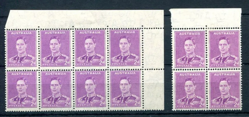 1941 2d bright purple KGVI with "medal flaw" in ... Image 1++