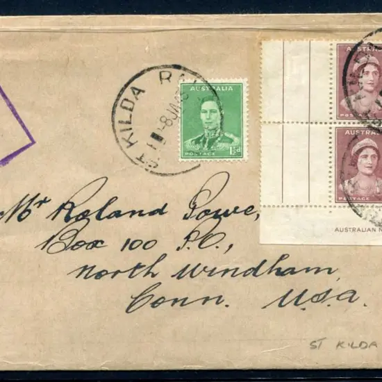 1943 (8th Jan) 1d red-brown QM, Die 2 John Ash ...